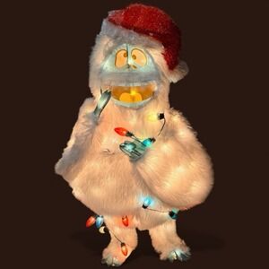 Bumble Rudolph Pre-Lit Light Up 18" Abominable Snowman Tinsel Yard Art Decor